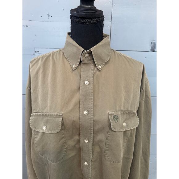 George Strait Wangler Olive Long Sleeve Button down - Picture 3 of 6